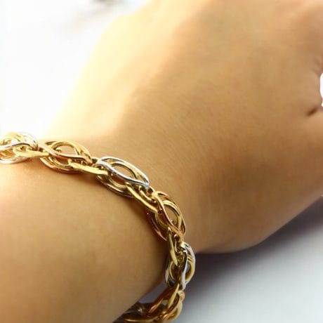 14 Ayar Üç Renkli Zincir Bileklik