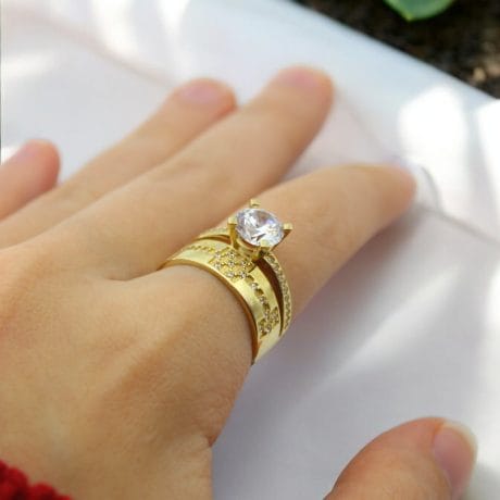 14 Ayar Altın Çiftli Yüzük Seti