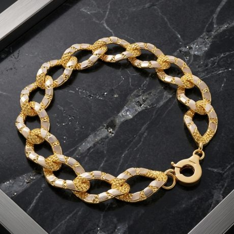 Özel Dokulu Kalem İşlemeli Gurmet Altın Bileklik